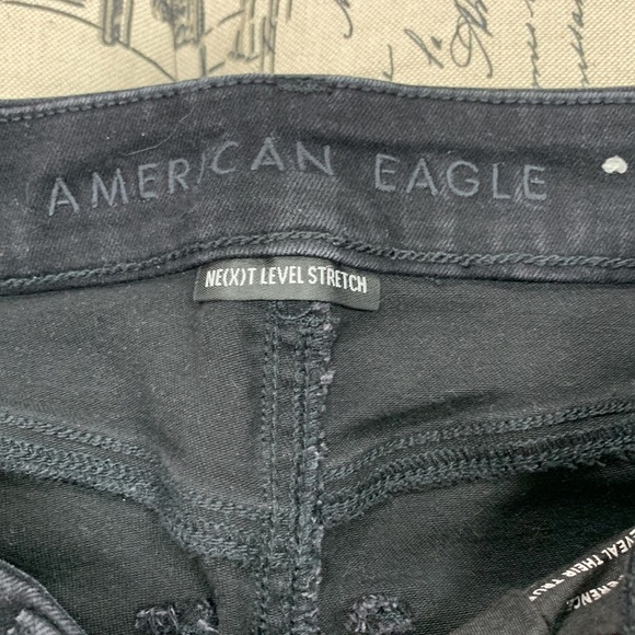 American Eagle Black knee rip jeans 2 - Picture 3 of 5
